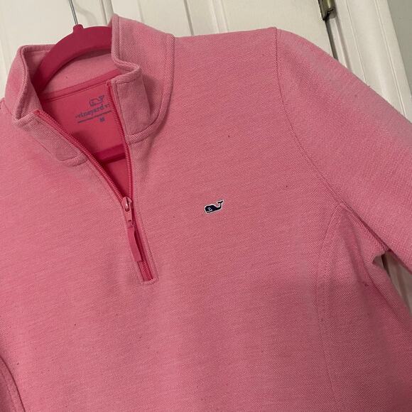 VINEYARD VINES • Bubblegum Pink Quarter Zip Pullover Sweatshirt - Picture 3 of 7